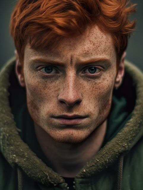 Retrato, Hombre, Chico, Cabello, Rojo