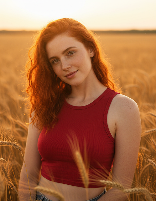 Mujer, Pelirrojo, Retrato, Naturaleza